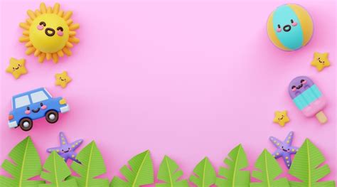 Kawaii summer background | Free PSD