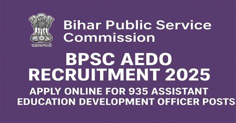 BPSC AEDO Recruitment 2025 – Apply Online for 935 Assistant Education ...