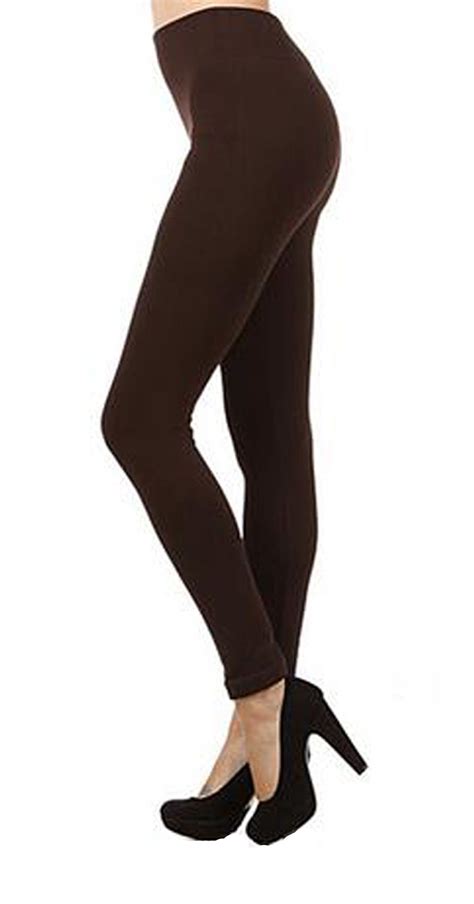 LEGGINGS | Fleece Lined Leggings - Brown | Winter leggings, Retro ...