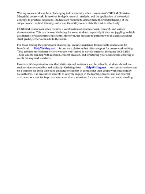 Image result for GCSE Coursework Examples W5