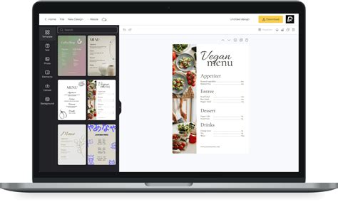 Бесплатно создайте интересное меню для кафе онлайн