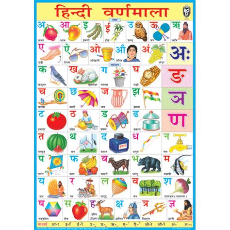 HINDI ALPHABET CHART SIZE 70 X 100 CMS