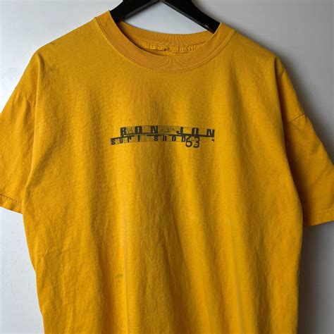 Vintage Ron Jon T Shirt Large L Yellow Graphic Tee... - Depop