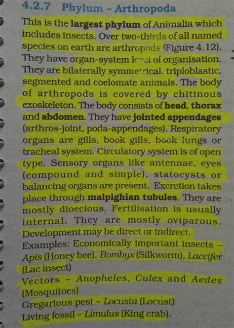 4.2.7 Phylum - ArthropodaThis is the largest phylum of Animalia which in..