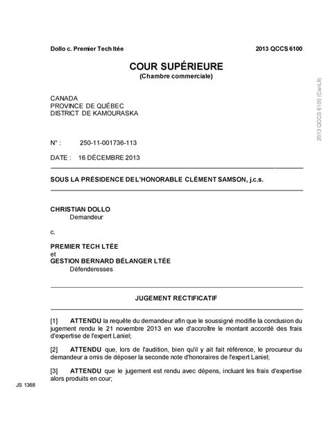 2013 qccs6100 - jurisprudence oppression d'actionnaires - Dollo c ...