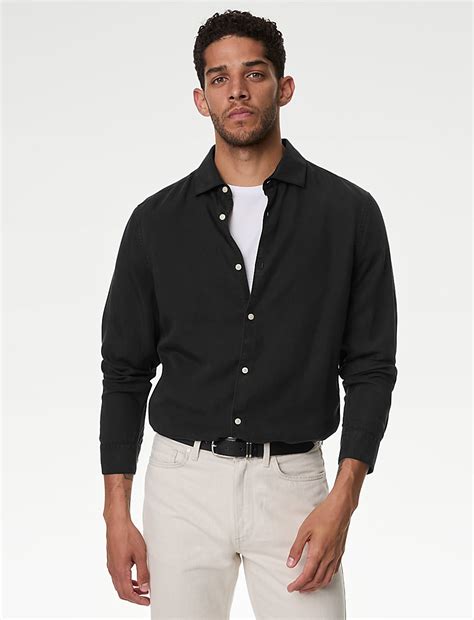 Buy Garment Dyed Lyocell Shirt at Marks & Spencer