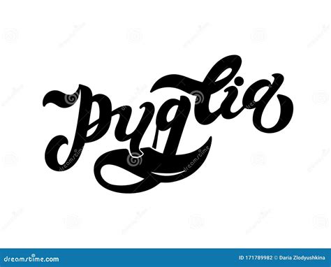 Puglia. the Name of the Italian Region Stock Illustration ...
