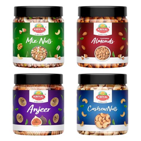 KRIYAL dry fruits combo pack- Almonds,Cashew nuts, Mix nuts, Anjeer ...