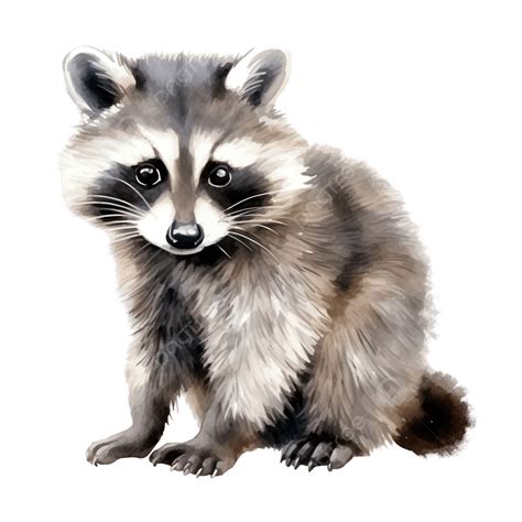 Watercolor Raccoon Clip Art, Raccoon, Watercolor, Wild PNG Transparent ...