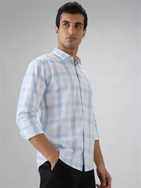 Park Avenue Men Blue Slim Fit Checks Casual Shirt – MyRaymond