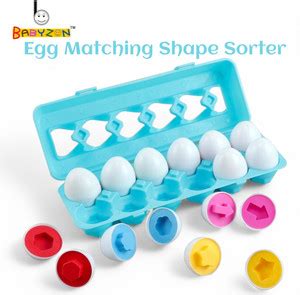 BABYZON Matching Shape Theme 12 Multicolor Eggs Matching Game ...