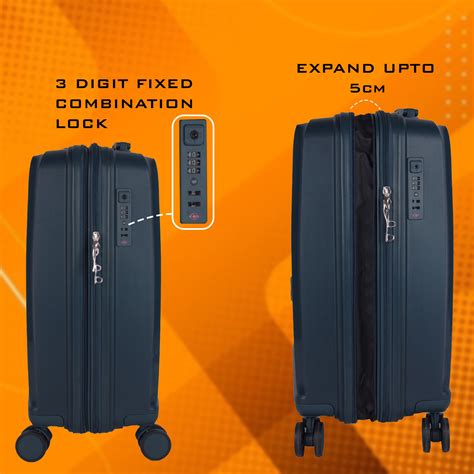 F GEAR STV PP02 24" Dark Blue Expandable Check-in Suitcase – F Gear.in