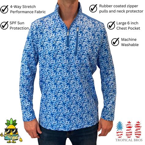 Blue Camo Quarter Zip – Tropical Bros