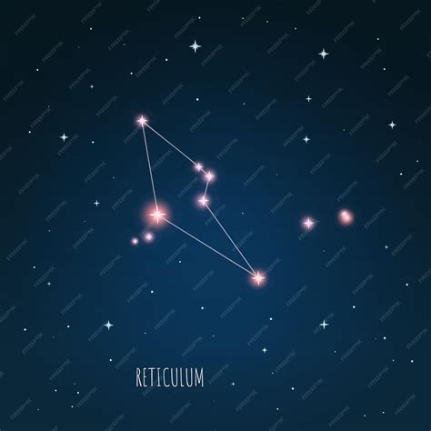 Premium Vector | Constellation reticulum scheme in starry sky, open ...