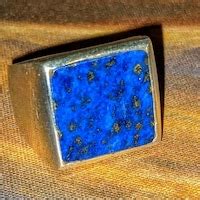 Buy Lapis Lazuli Ring Mens, 925 Solid Sterling Silver Ring, Flat Square ...