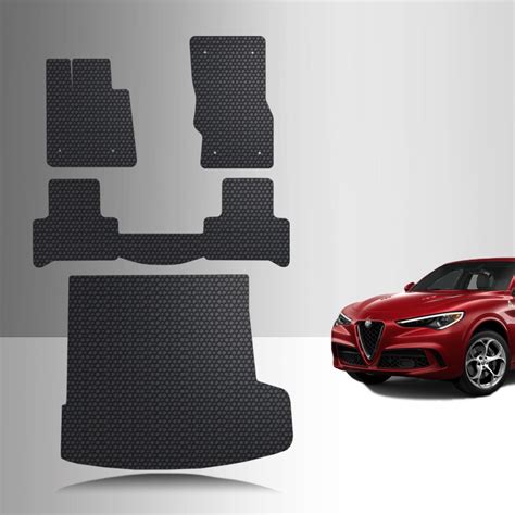 ToughPRO Full Set Floor Mats Black For Alfa Romeo Stelvio with Speaker ...