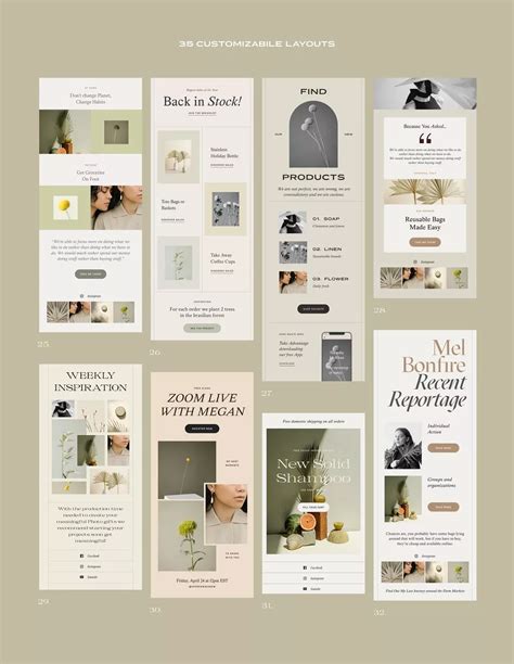 Email Newsletter Templates for Adobe XD and Canva | Clean newsletter ...
