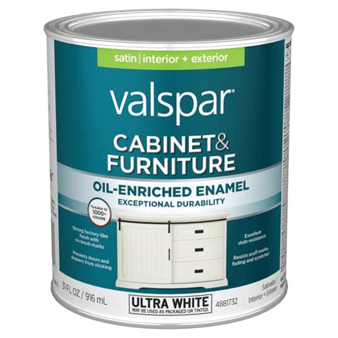 Valspar Satin Base Tintable Cabinet and Furniture Paint Enamel (1-quart ...