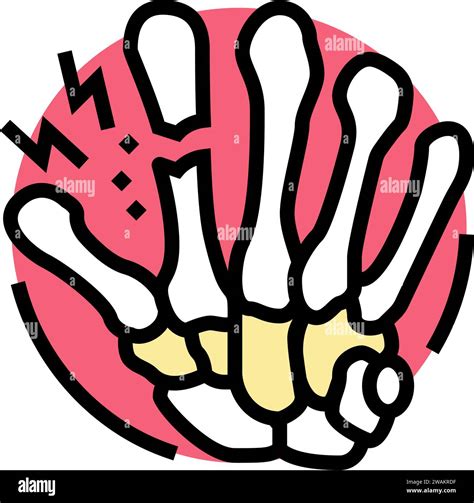fracture hand bones osteoporosis color icon vector illustration Stock ...