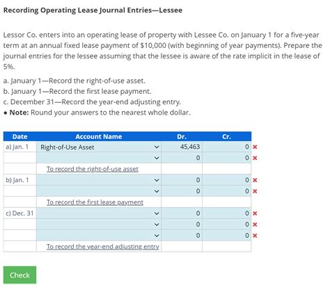 Solved Recording Operating Lease Journal | Chegg.com