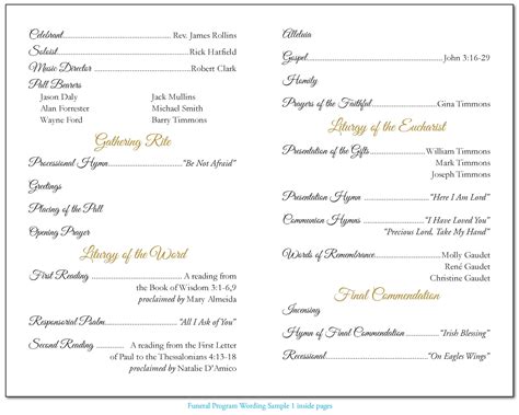 Image result for Sample Wording for Funeral Program