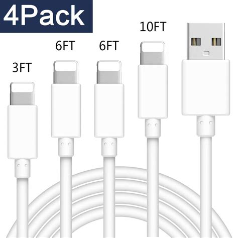 TNSO MFi Certified Phone Cable 5Pack 3FT 3FT 6FT 6FT 10FT Extra Long ...