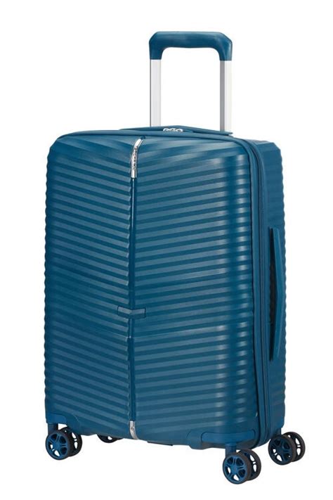 Samsonite Varro Spinner 55 20 Flip Unisex Peacock Blue Cabin Luggage