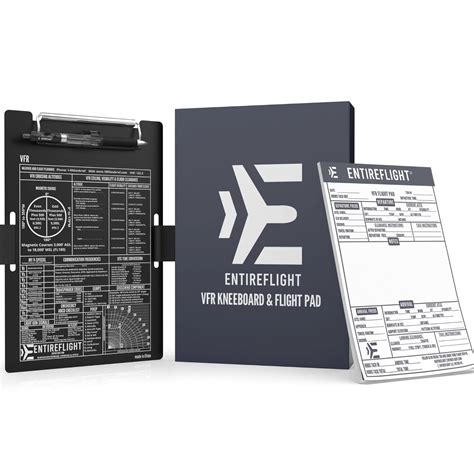 EntireFlight Aviation Pilot Kneeboard VFR Black With Structured Notepad ...