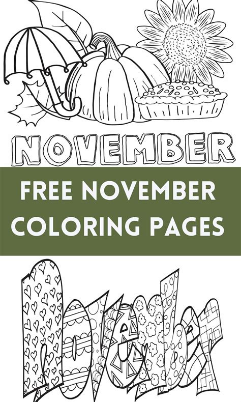 Free November Coloring Pages — Stevie Doodles Free Printable Coloring ...