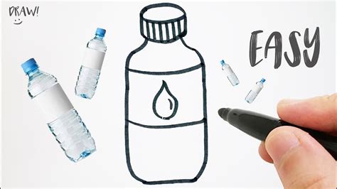 How to Draw a WATER BOTTLE Step by Step / Easy Drawing - YouTube