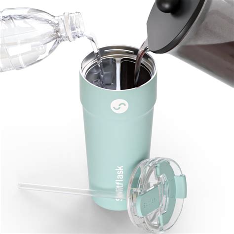 Amazon.com: Splitflask 2-in-1 Dual Chamber Tumbler 30oz Hot & Cold Insulated Cup with Straw ...