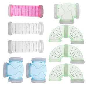 POPETPOP Hamster Tube Set,S-Shape Curved Pipe Pet Cage Tunnel DIY ...