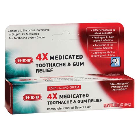 H-E-B Severe Toothache & Gum Relief Cream - Shop Oral pain relief at H-E-B
