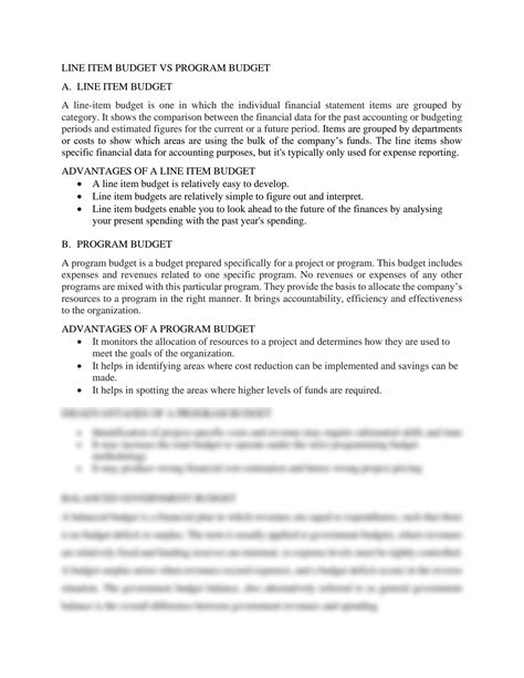 SOLUTION: The difference between line item budget and program budget ...