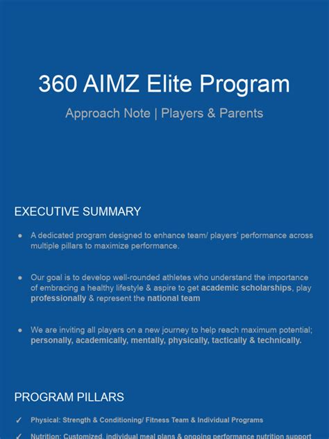360 AIMZ Elite Player Development Program | PDF