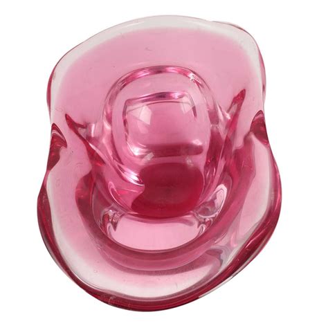 Pink Glass Boat Shaped Fruit Serving owl