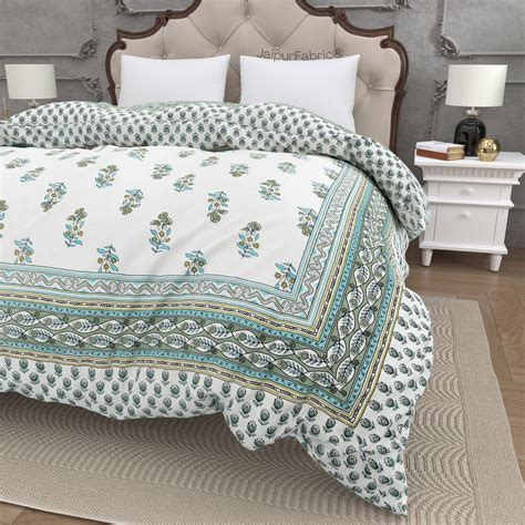 Fresh Mint & Teal Double Bed Comforter – JaipurFabric®