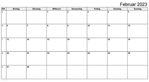 Resultado de imagen de februar 2023 kalenderblatt