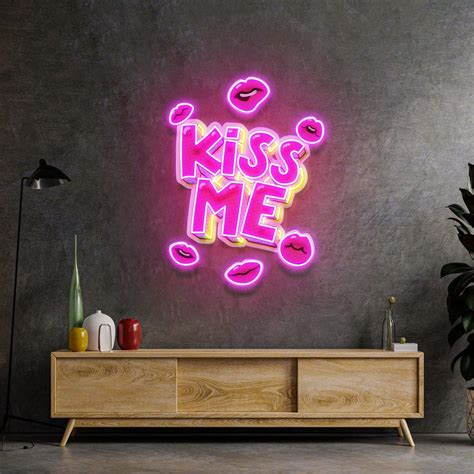 Kiss Me Led Neon Acrylic Artwork – acrylicsheetsindia
