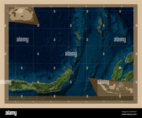 Sulawesi Utara, province of Indonesia. Low resolution satellite map ...