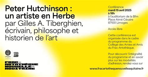 CONFÉRENCE « Peter Hutchinson : un artiste en Herbe » par Gilles A ...
