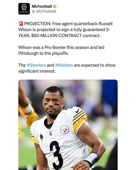 MLFootball | Russ and his projected contract - #Steelers and #Raiders ...