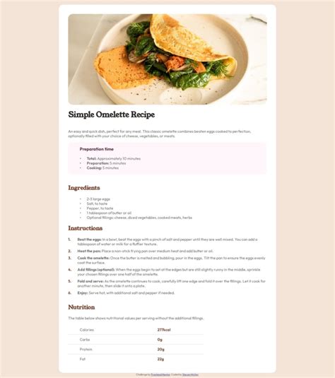Image result for Freecodecamp Build a Recipe Page HTML