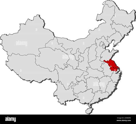 Map of China with the provinces, Jiangsu is highlighted Stock Vector Image & Art - Alamy