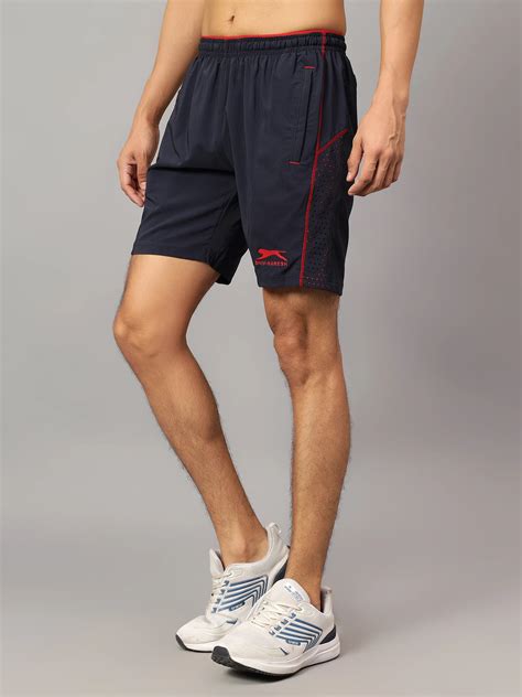Buy Laser Perforation Navy Blue Sports Shorts for men online