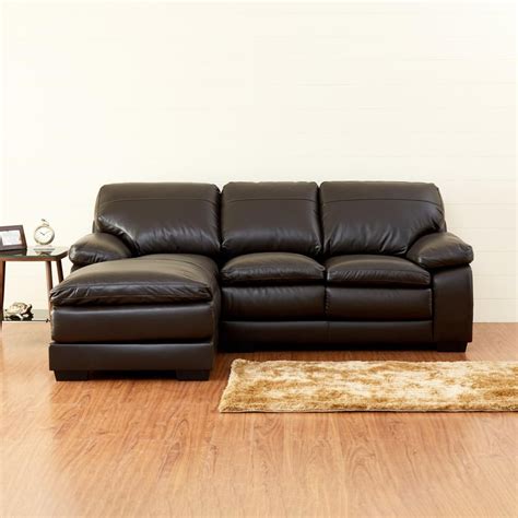 Buy Bendigo Brown Faux Leather Left Corner Sofa - Length 230 cm from ...