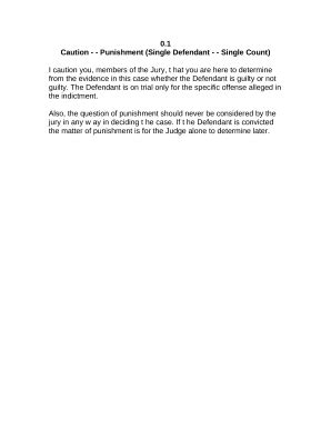 Jury Instruction - Caution - Punishment - Single Defendant - Single ...