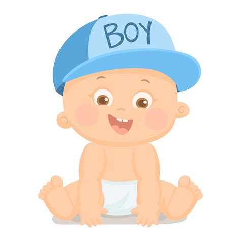 Greeting card it's a boy with cute baby boy 21937384 Vector Art at Vecteezy