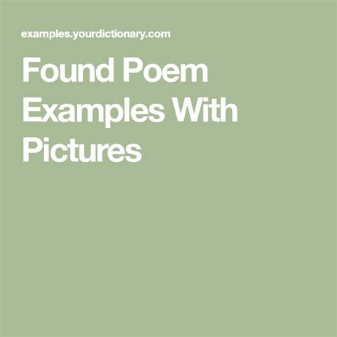 Image result for Found Poem Examples