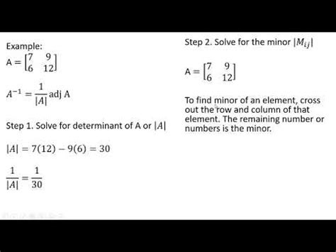 How to solve for inverse matrix. Video Lecture - Crash Course for UGC ...